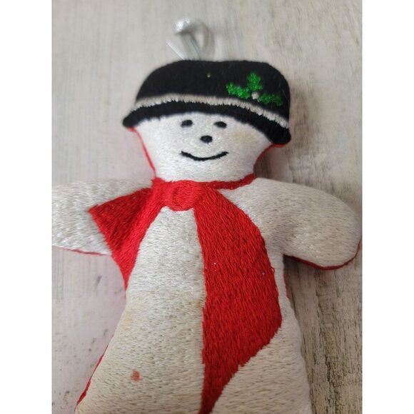 Plush snowman mistletoe scarf ornament Xmas - Picture 3 of 4